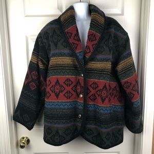 VTG Woolrich Green Nordic Aztec Jacket Coat Medium